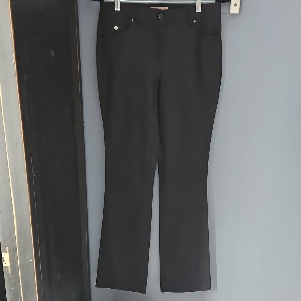 #175 Sean Collection Black Straight-Leg Trousers with Front Pocket Detail Sz 4+
